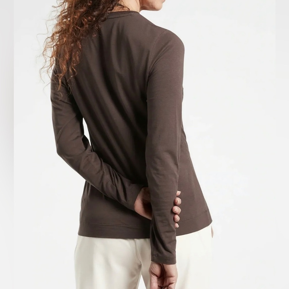 Athleta Outbound Long Sleeve Top In Walnut Size 1X NWT - Picture 4 of 8